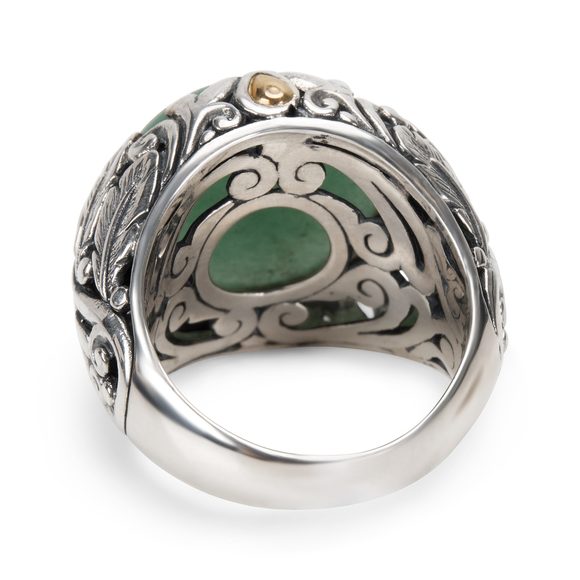 Robert Manse Green Quartz Fashion Ring in 18k Yellow Gold & Sterling Silver - Picture 4 of 4